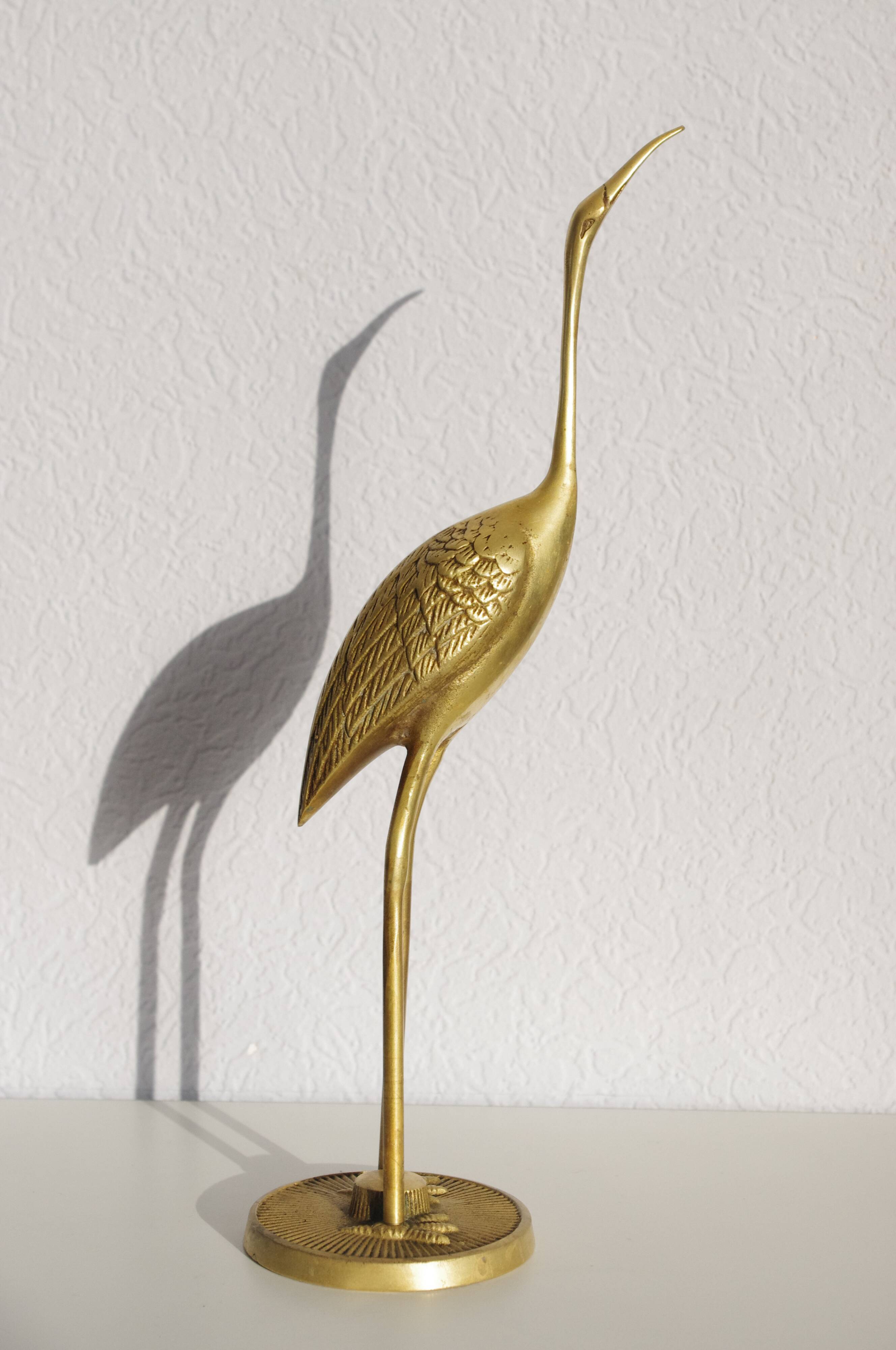 Brass heron 30cm