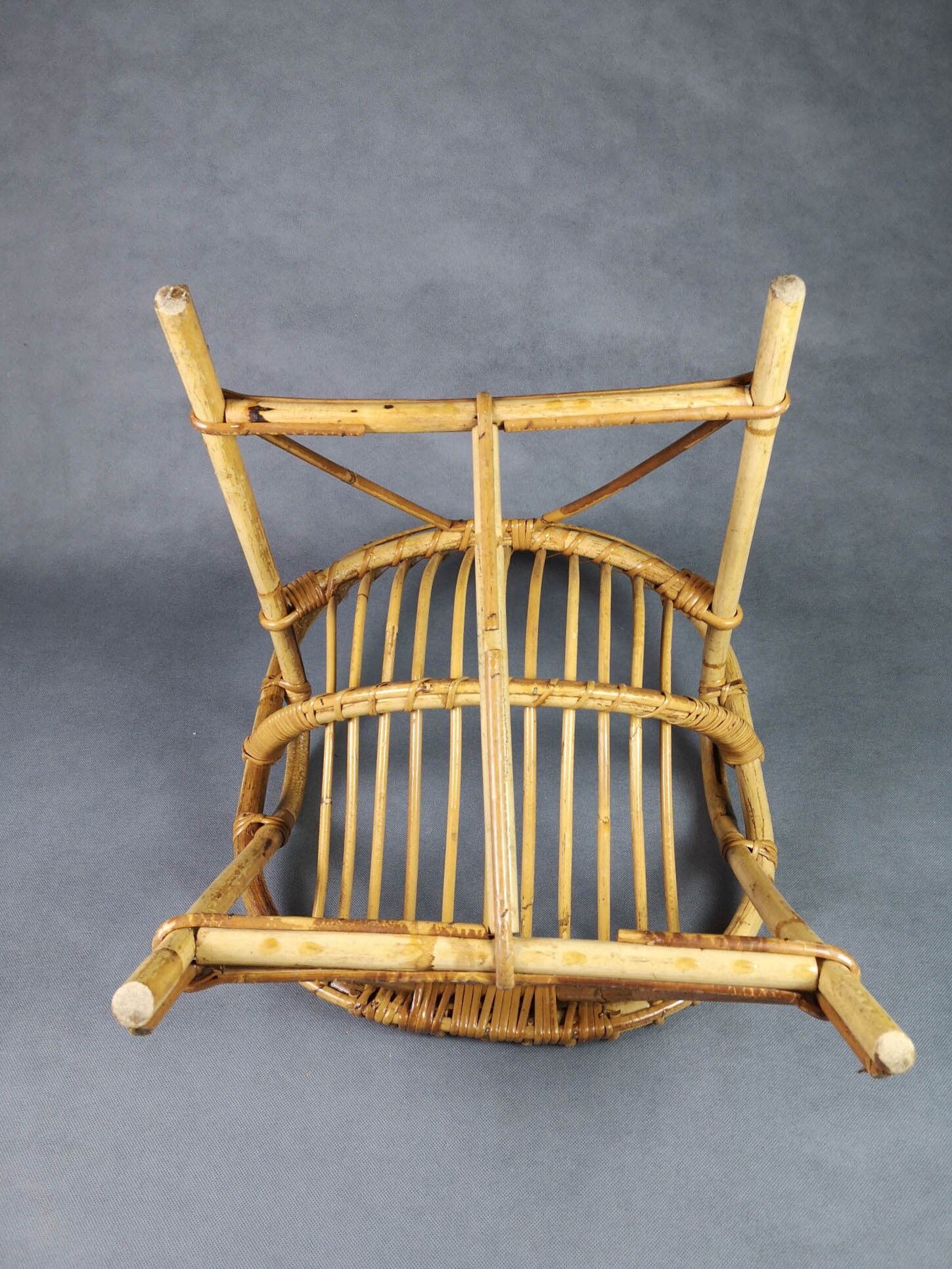 Children's rattan shell chair
