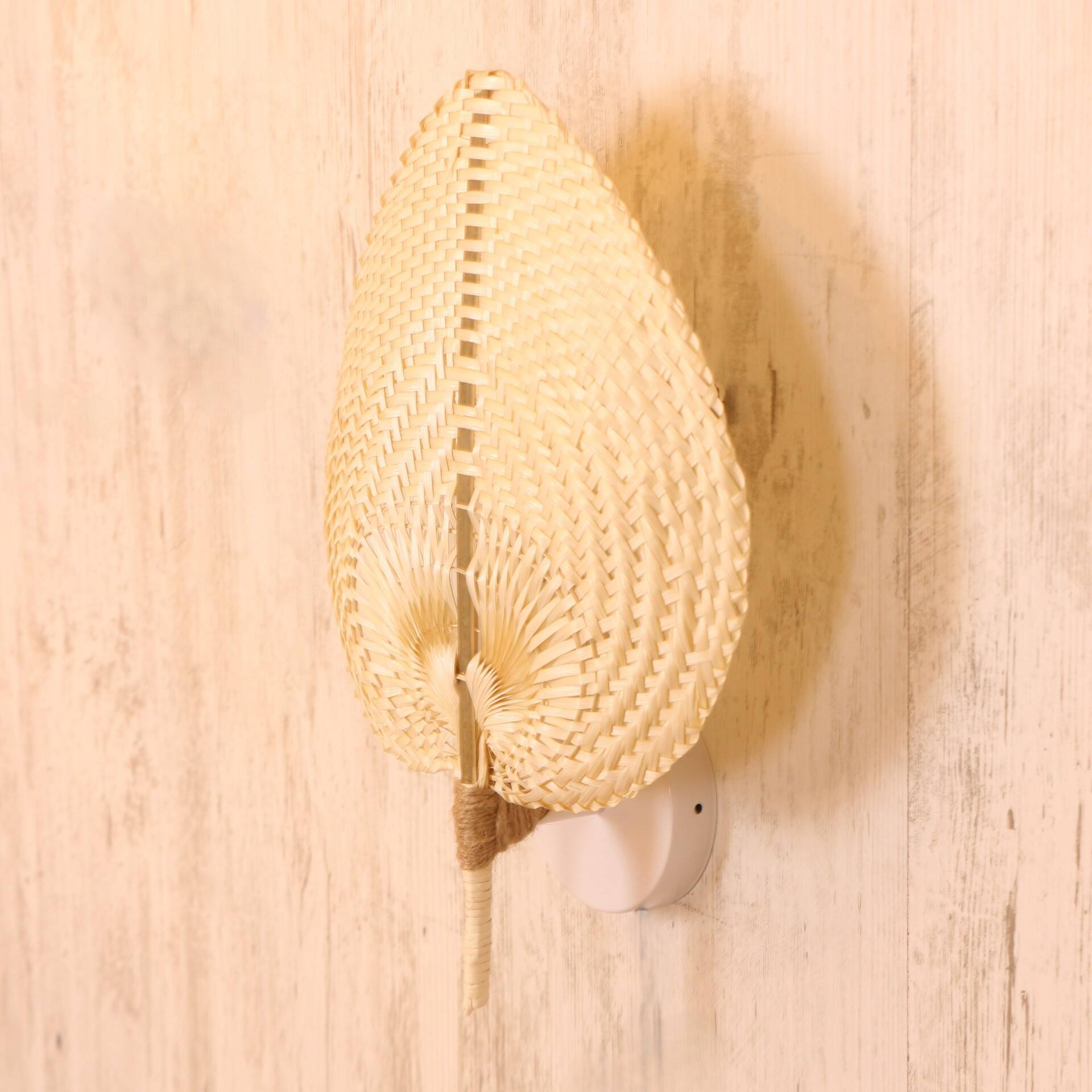Palm Rattab Sconce Lamp, Wall Art Decor, 30x38Cm