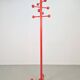 Vintage Red Stained Beech Coat Rack with Balls, 1970s