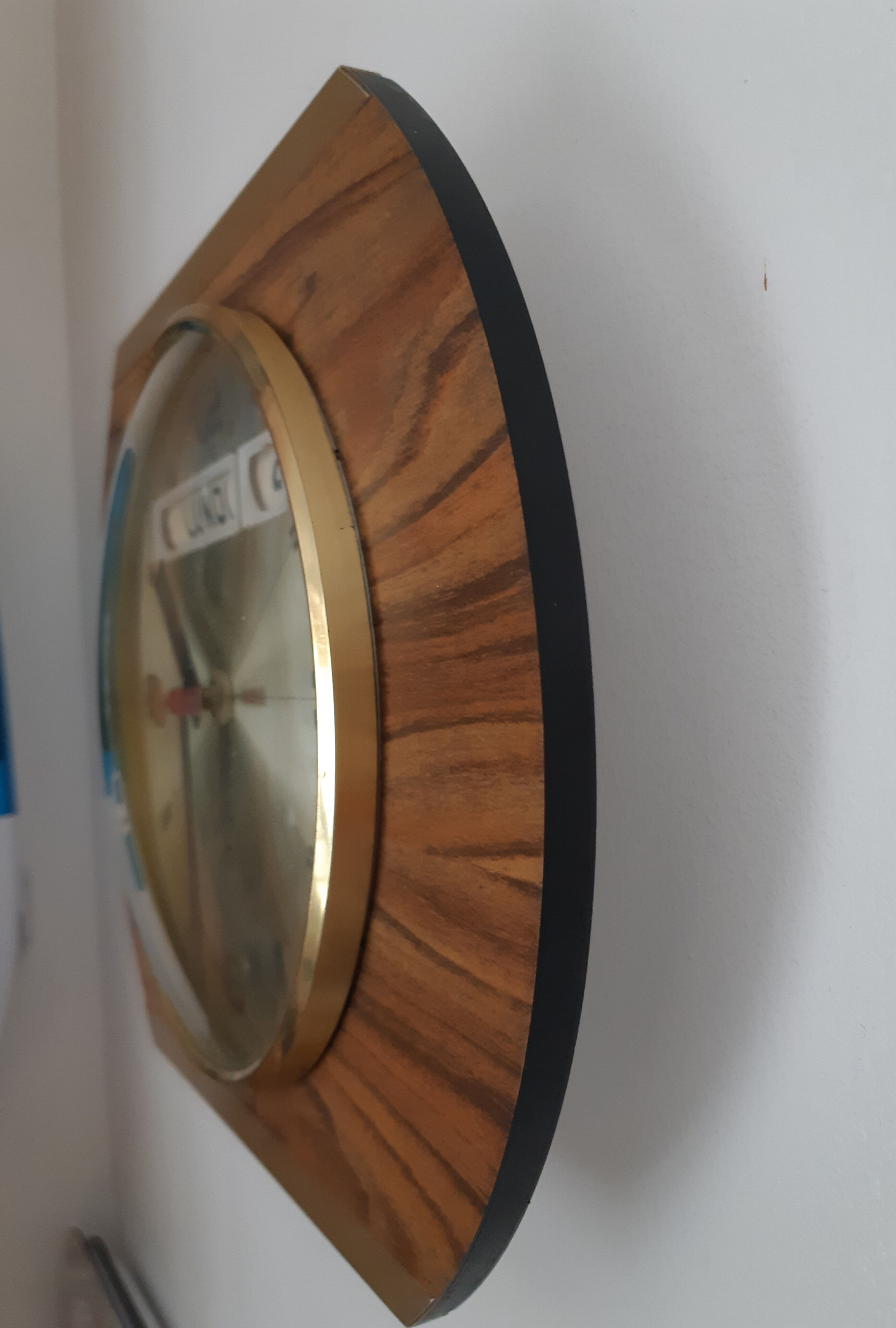 Vintage Jaz clock in formica and brass