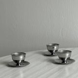 Set of 3 designer stainless steel egg cups