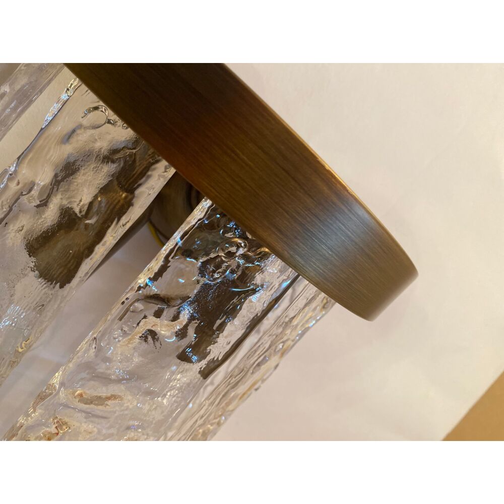 Hammered strips “listelli” murano glass belt wall sconces