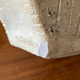 Large scarified brutalist vase in stoneware, La Borne, Francis Arrienon