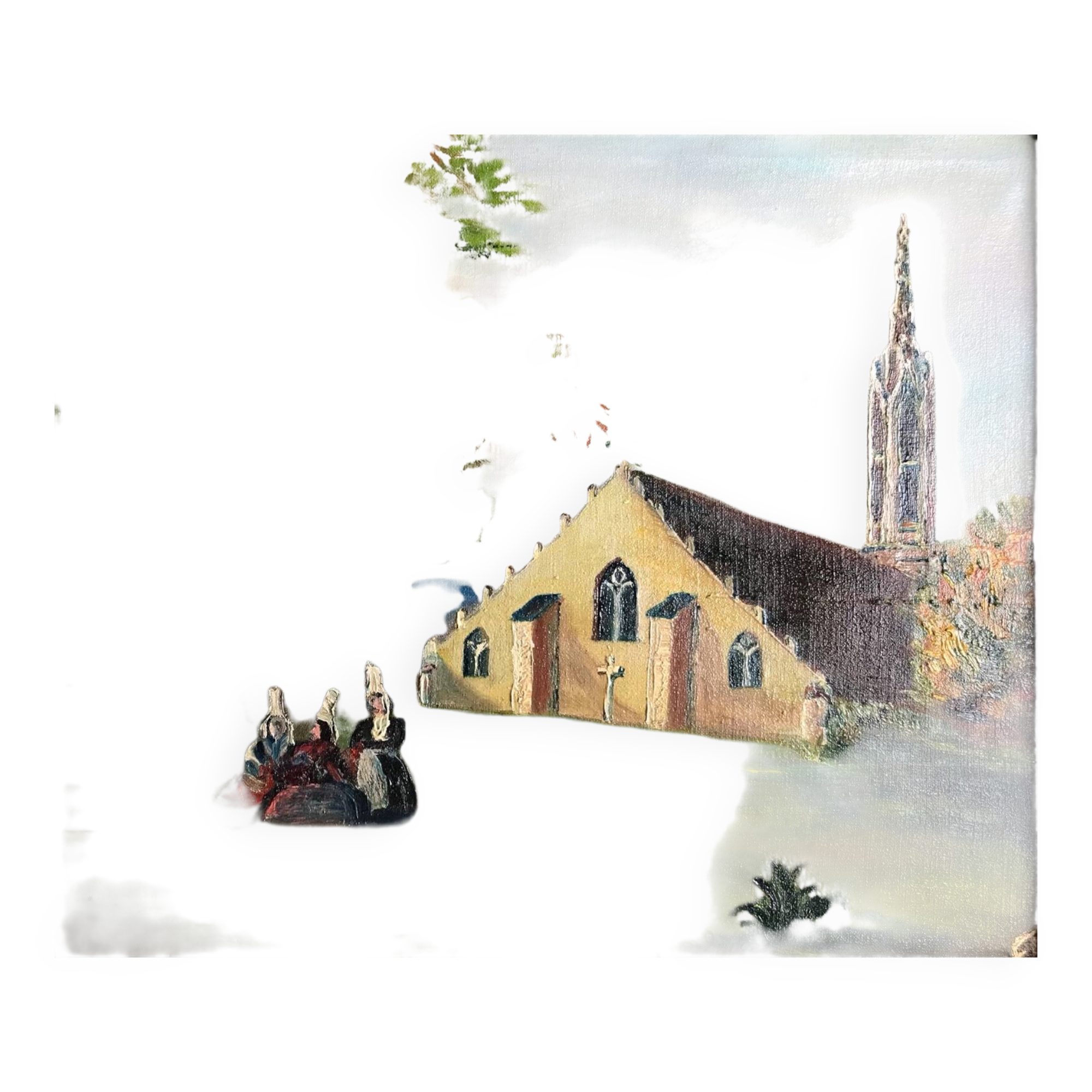 Pont-Aven, Chapel of Trémalo, around 1930. Oil on canvas monogrammed.