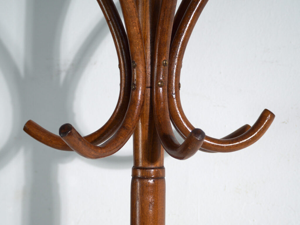 Curved beech wood coat rack – Austria-Hungary, Thonet style, around 1900