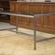 Brushed stainless steel and smoked black glass desk from the 1980s.