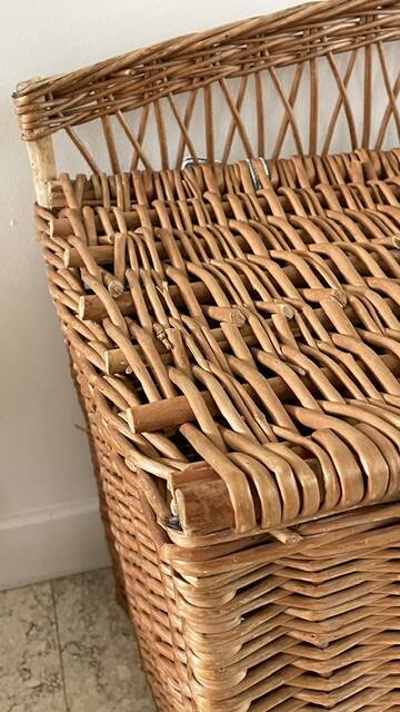 Vintage Rattan Chest Basket