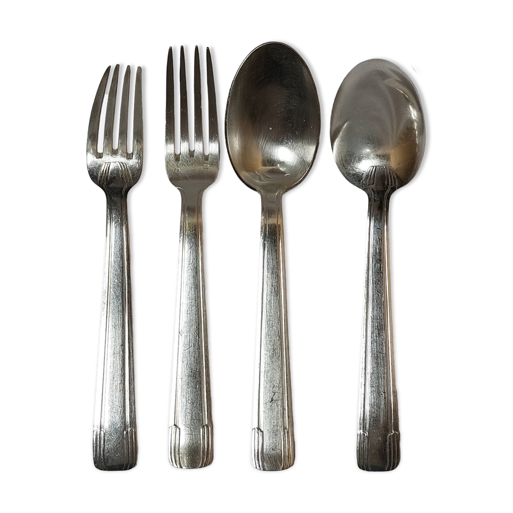 Lot de 9 cuillères en métal argenté poinçon JJ france 21 cm - Arts de la table