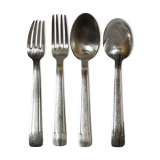 Cutlery set 24 pieces Art Deco in silver metal 84g - Goldsmith's mark