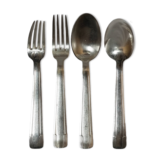 Cutlery set 24 pieces Art Deco in silver metal 84g - Goldsmith's mark