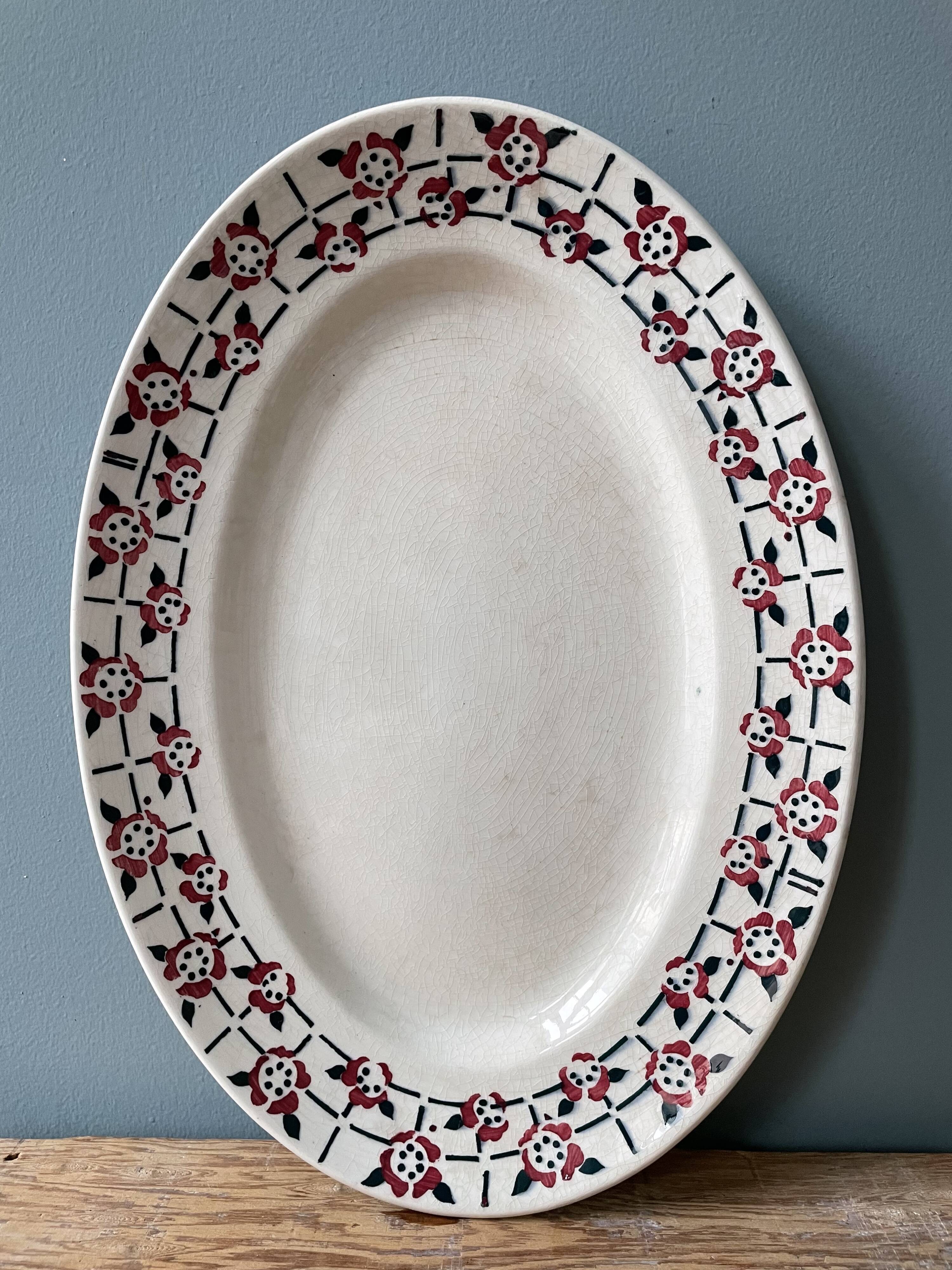 Oval dish in earthenware from St Amand Céranord France