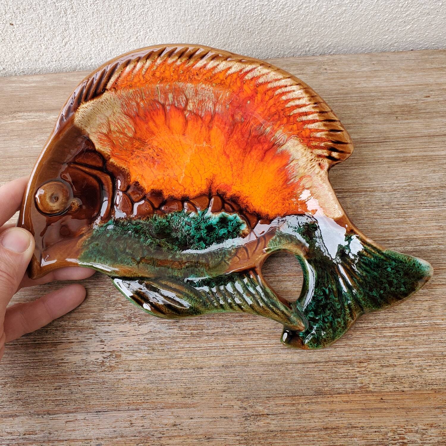 Vintage ceramic fish pocket