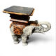 Elephant side table – leopard pattern – Jansen style 1970