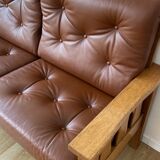Vintage solid oak bench