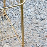 Side table of the 60s mahogany and gold metal range discs