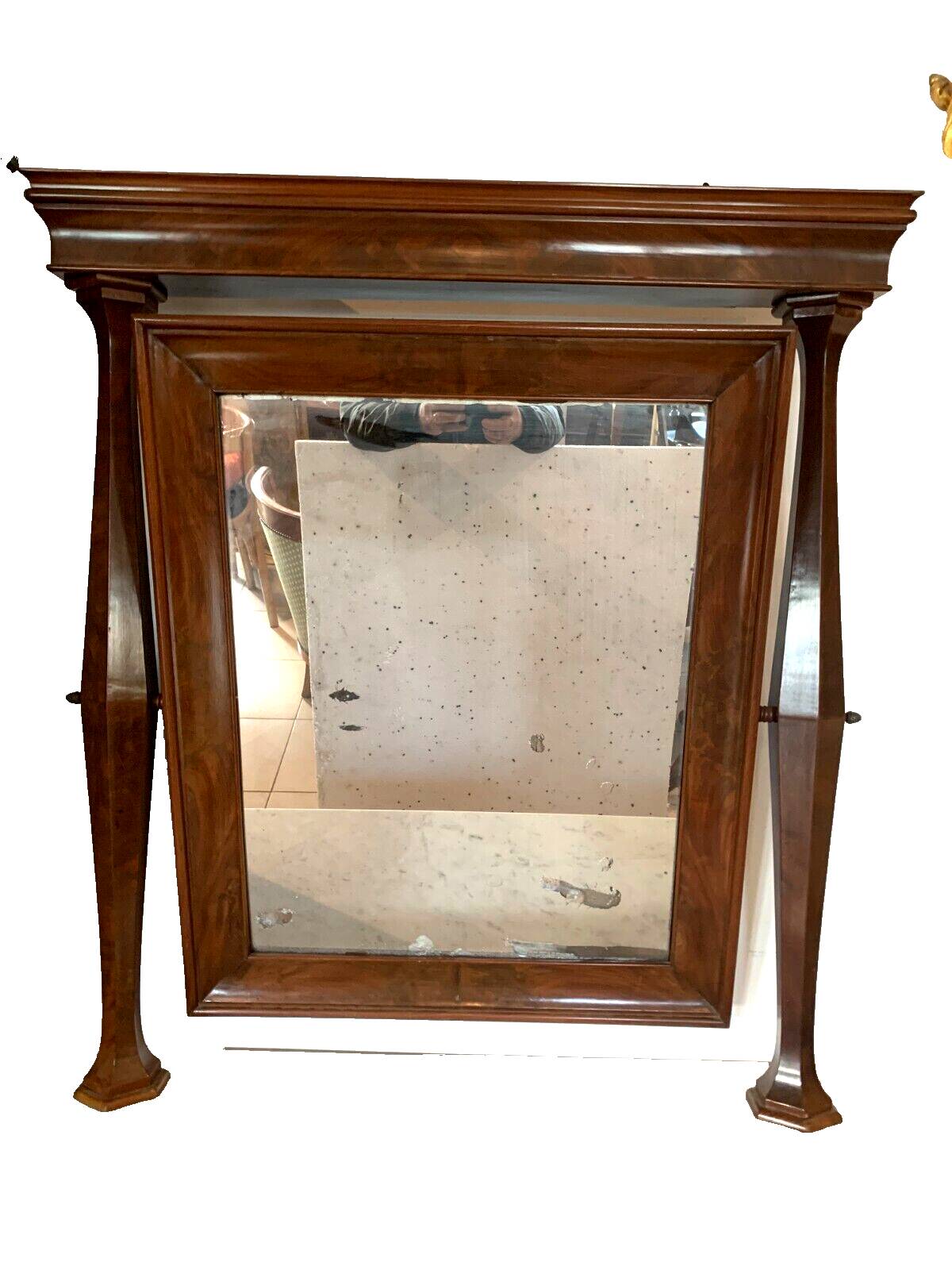 Louis Philippe dressing table chest of drawers in mahogany and 19th century veneer