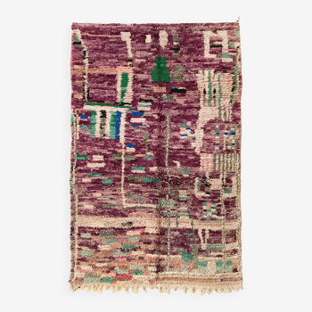 Berber rug Boujaad purple with colorful patterns 264x141cm