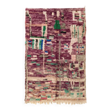 Berber rug Boujaad purple with colorful patterns 264x141cm