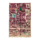 Berber rug Boujaad purple with colorful patterns 264x141cm