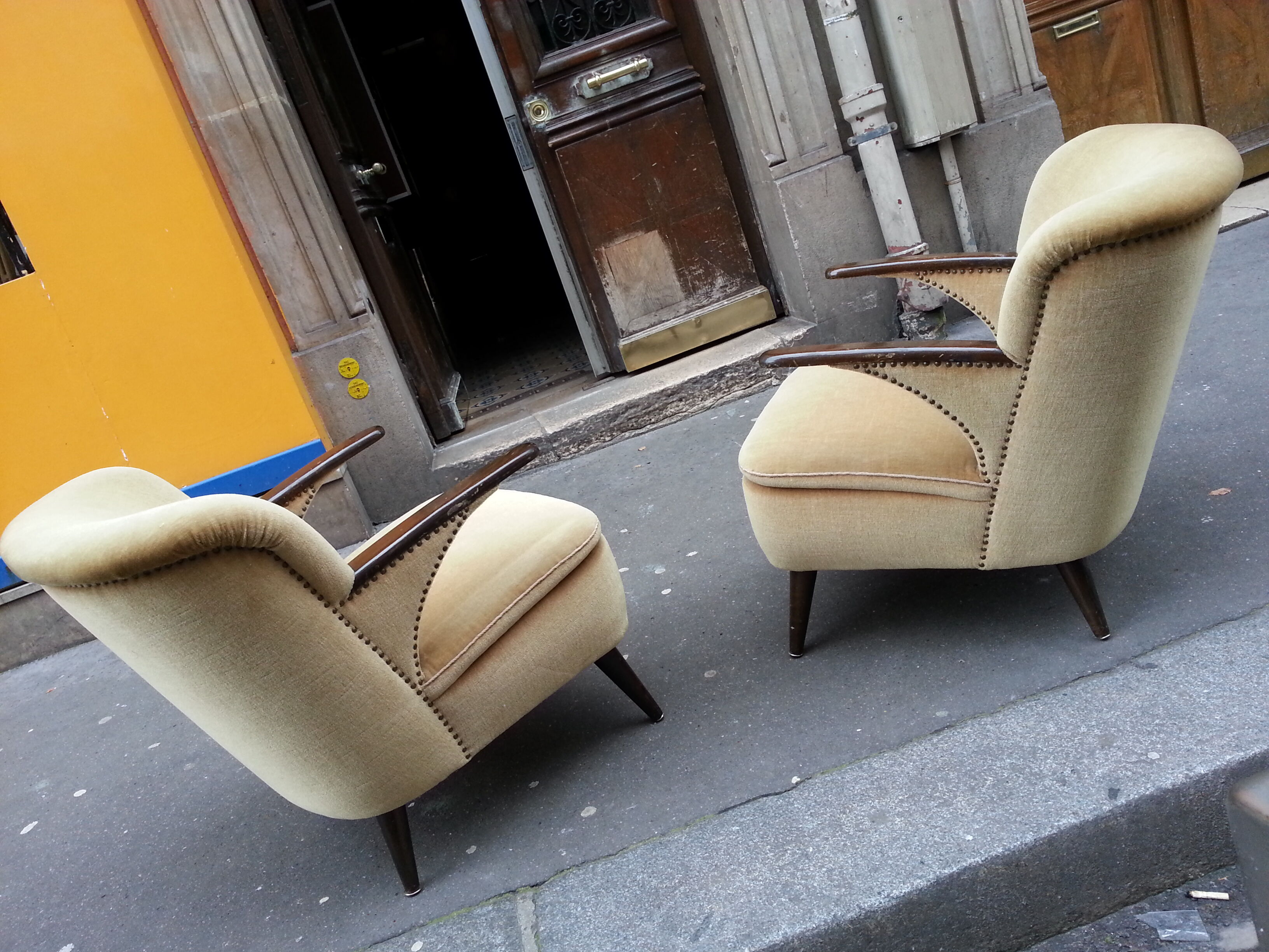 1/2 chairs cocktail Scandinavian vintage 50/60s restored