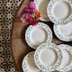 Set of 8 antique deep plates in ironstone, Villey de Longch.
