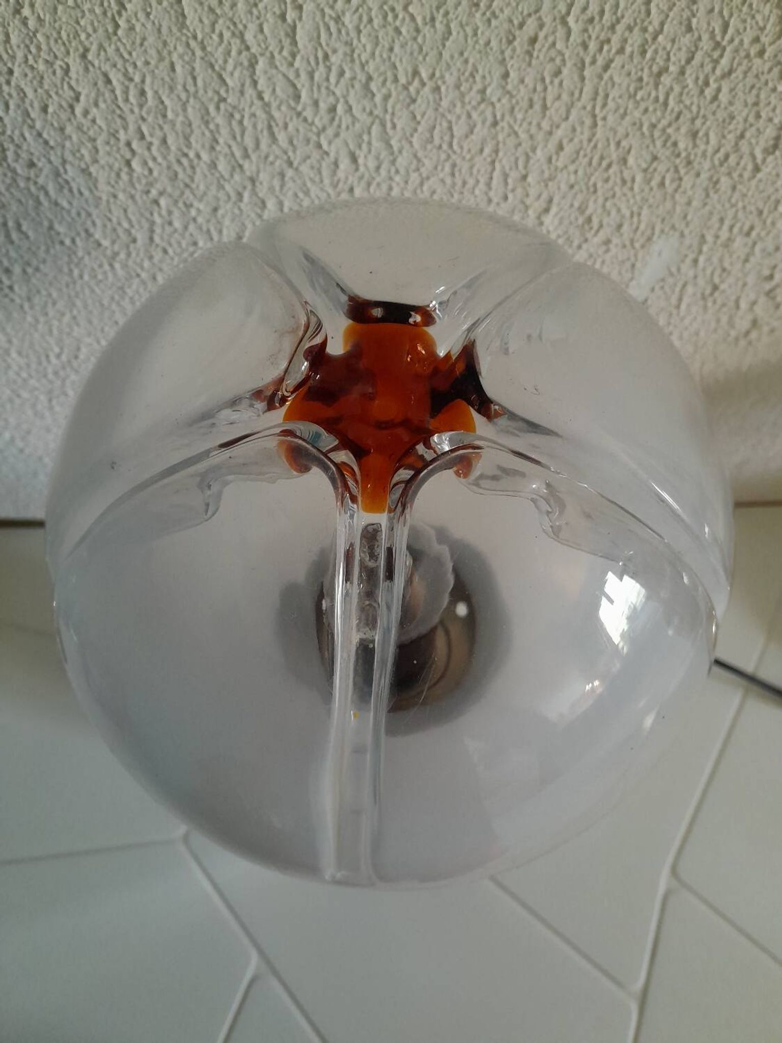 Vintage Murano Globe Chrome Lamp