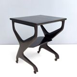 Black Ebonized Beech Serving Cart in the Style of Ico Parisi, Italy