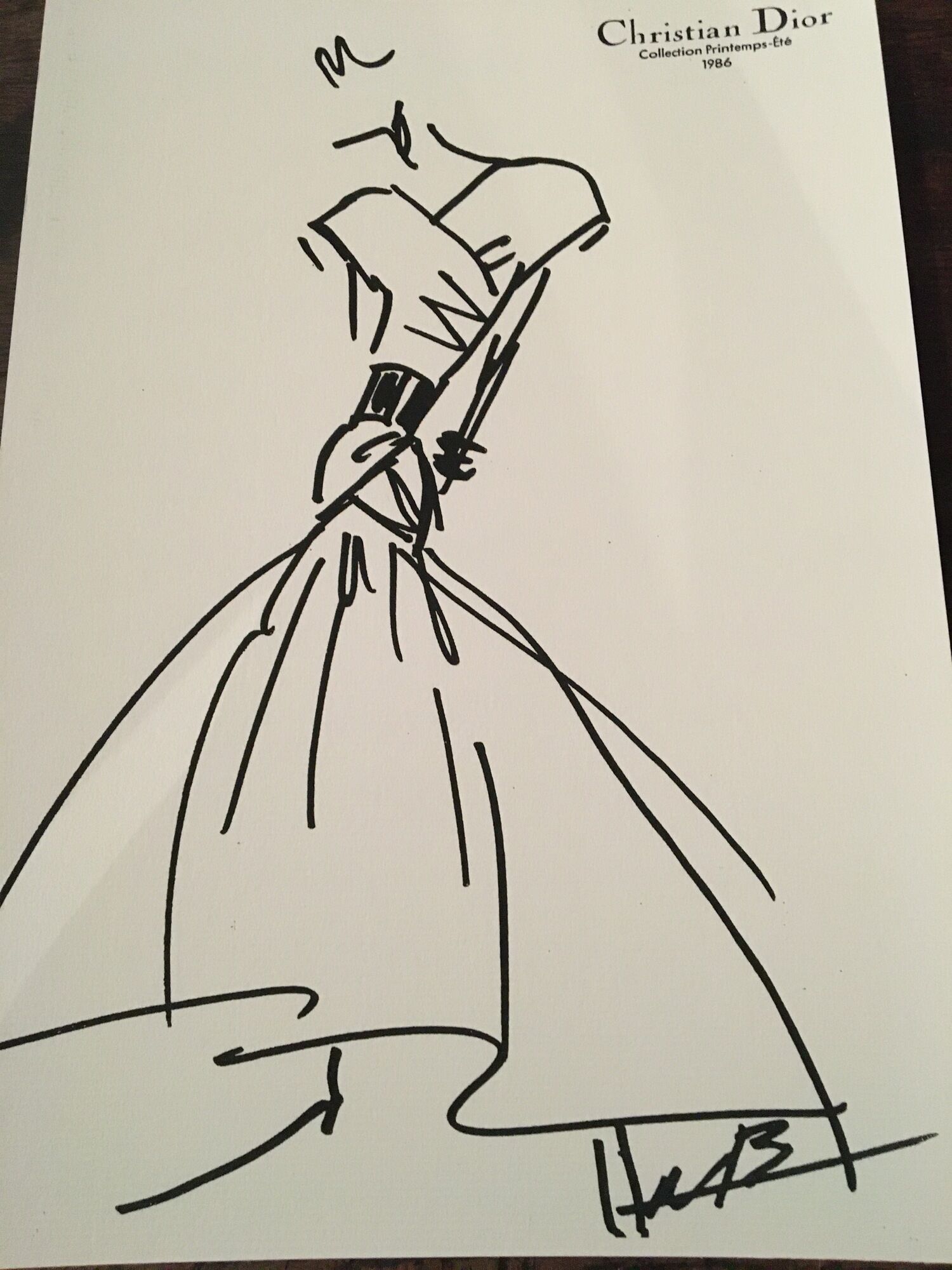 Press fashion illustration "spring collection - summer 1986" Christian Dior