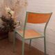 Chaise d'école Mullca restaurée vert mint