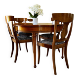 Table extensible et 6 chaises en merisier, Roche-Bobois Les Provinciales modèle orangerie