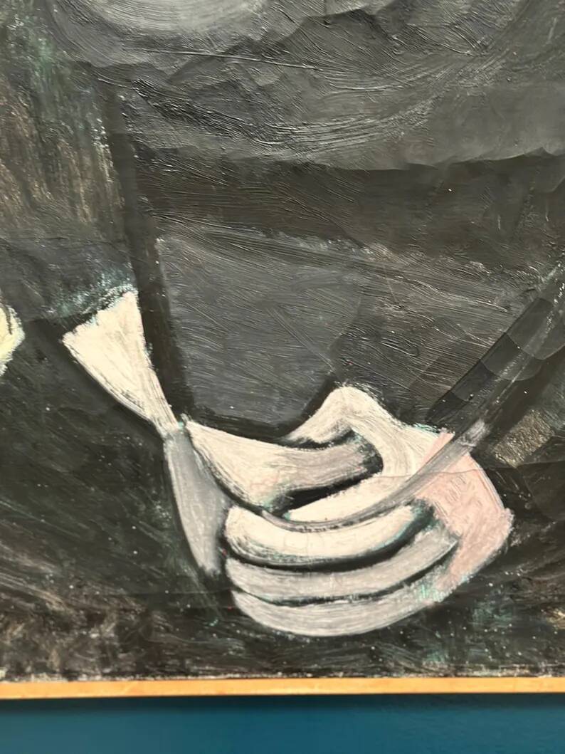 Large Original Swedish Oil on Canvas – "Portrait of Mme S" by Axel Ekelund – Signed – Vintage and Framed – 89 × 67 cm (35" × 26.4")