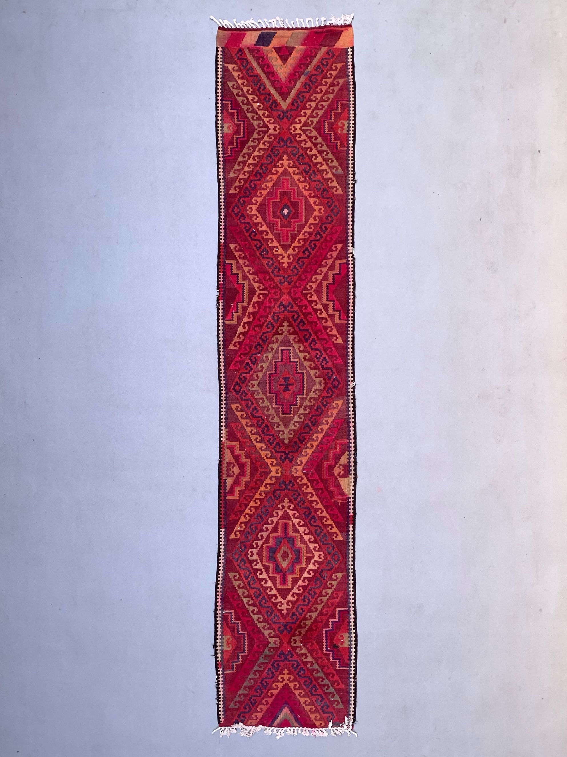 Old turkish kilim runner 480x95 cm