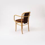 Set o 4 bentwood chairs in brown velvet by TON