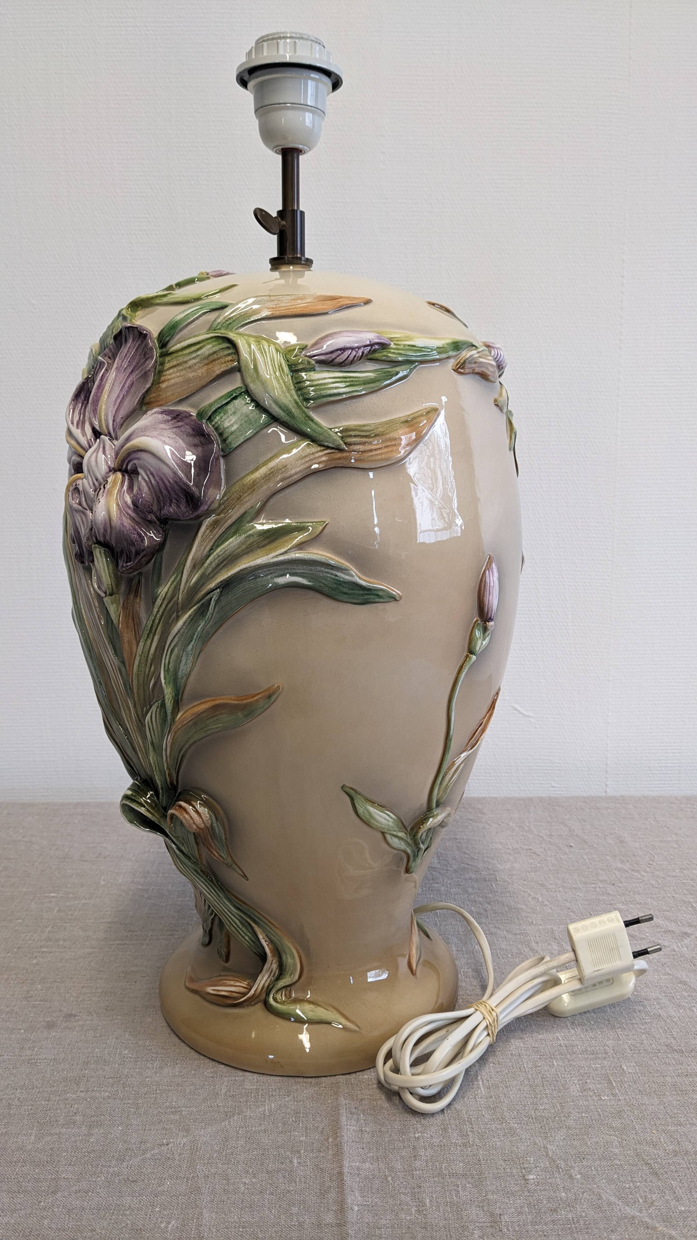 XL lamp base in earthenware from Maison Chaumette, France circa 1980.