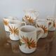 Orangeade set in cracked ceramic, floral pattern from the 60s