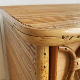 Commode en rotin vintage