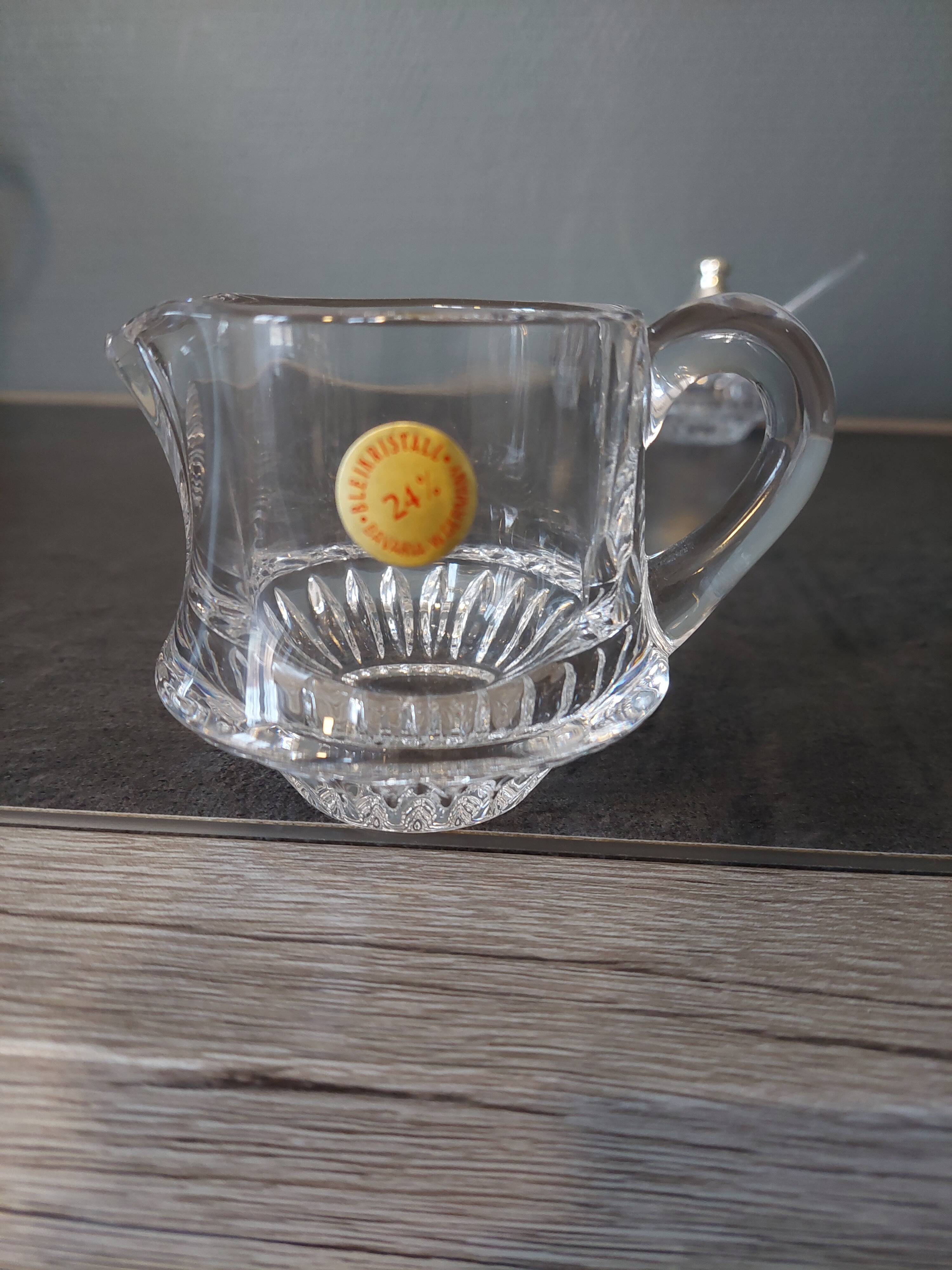 Sucrière et cruche à crème bleikristall