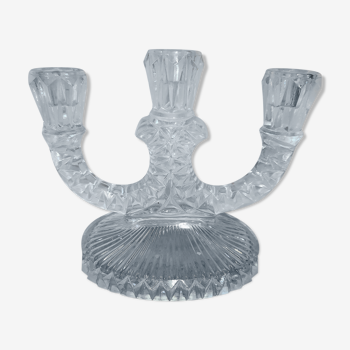 Moulded glass candlestick