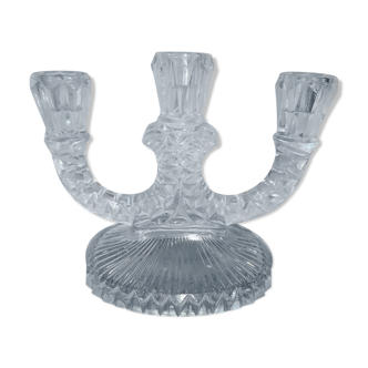 Moulded glass candlestick