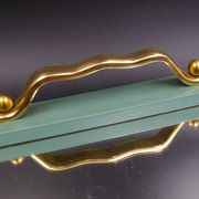 Plateau en bois métal et miroir vers 1950