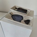 Trio of decorative glazed ceramic bowls – Italy, 1960s