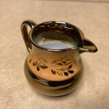 Old milk jug jersey earthenware / english lustrous faience