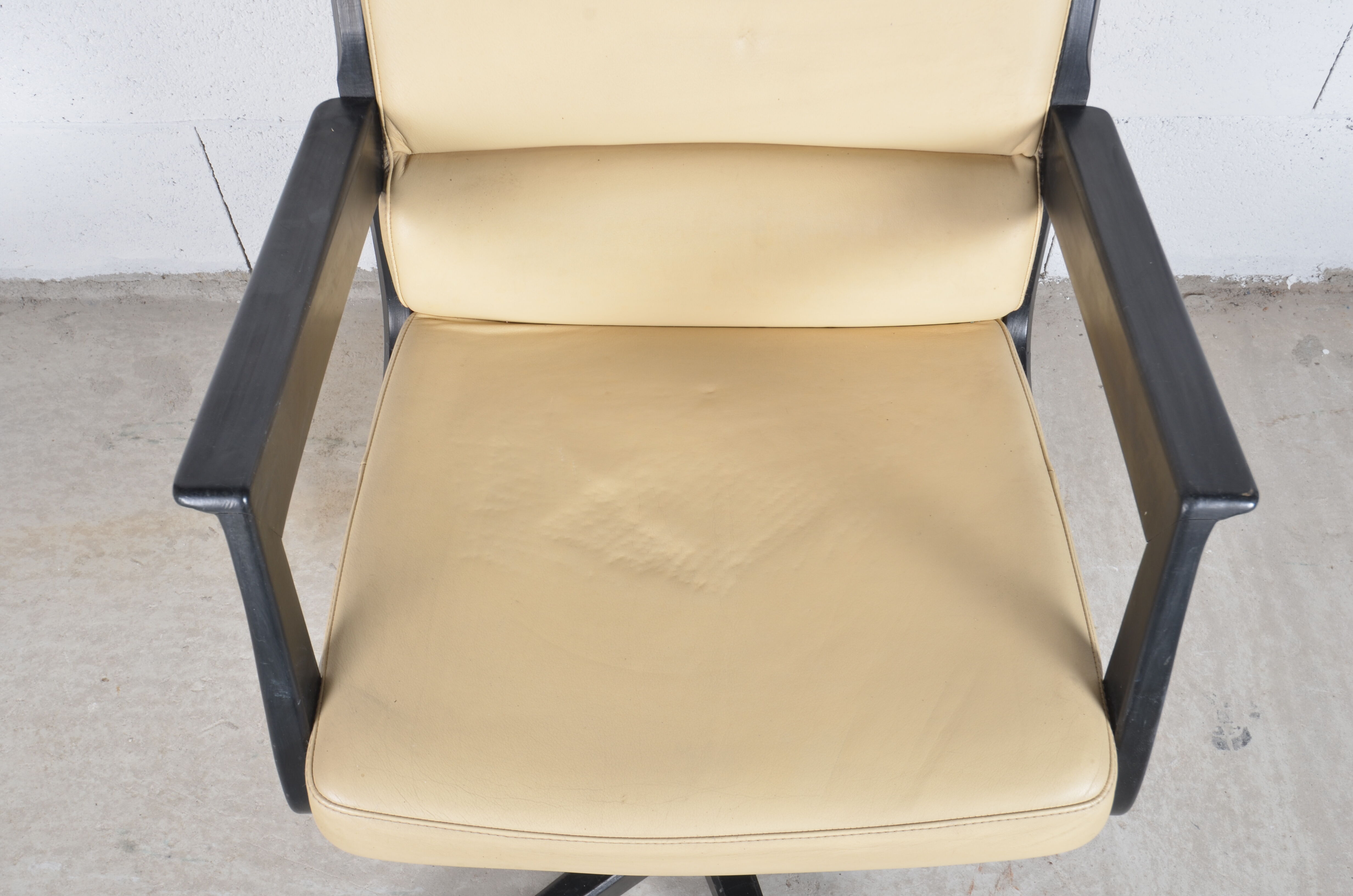 Leather and wood office chair