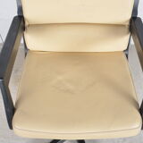 Leather and wood office chair