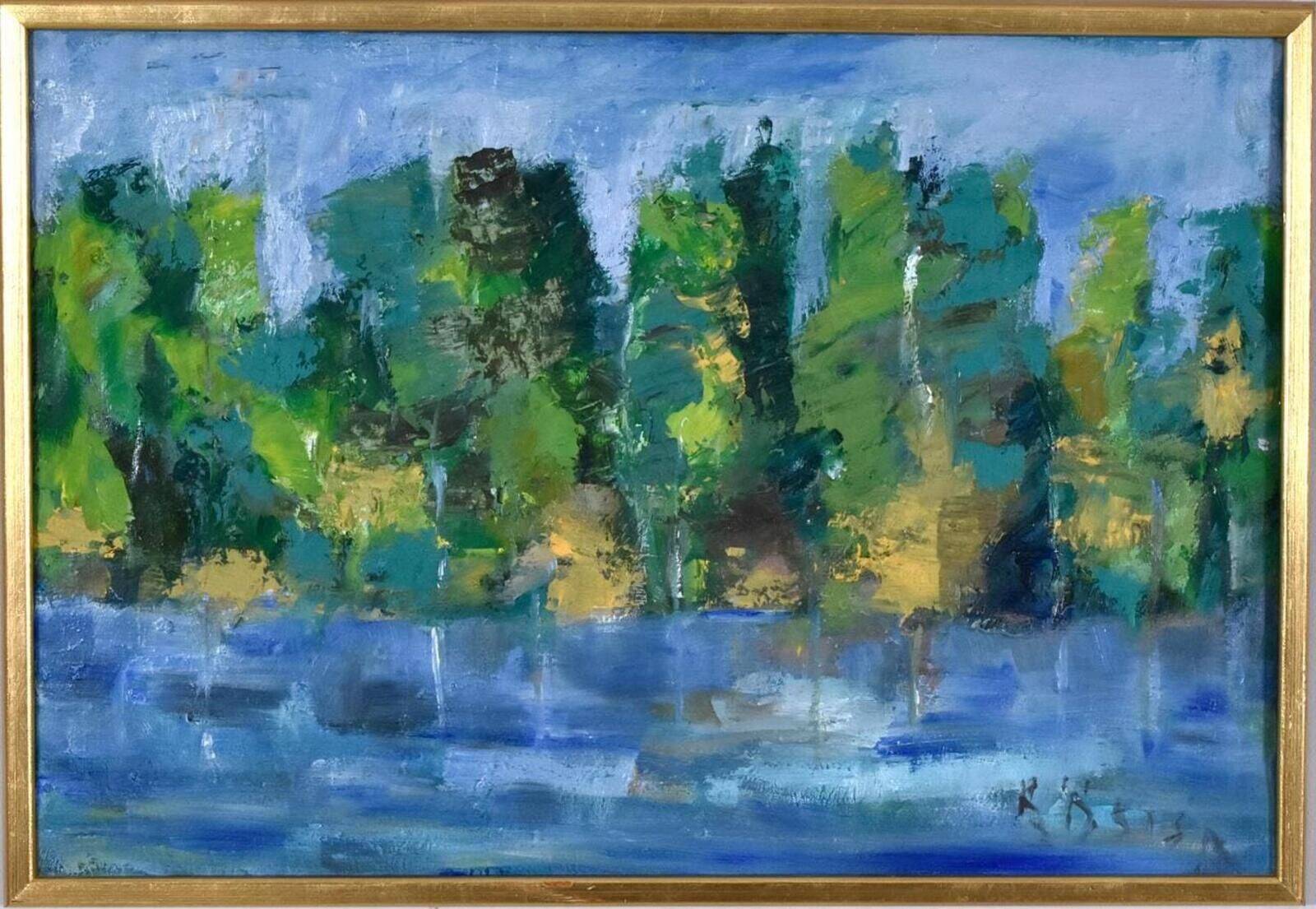 Original Oil On Canvas – “Landscape” By K. Osian – Signed – Vintage