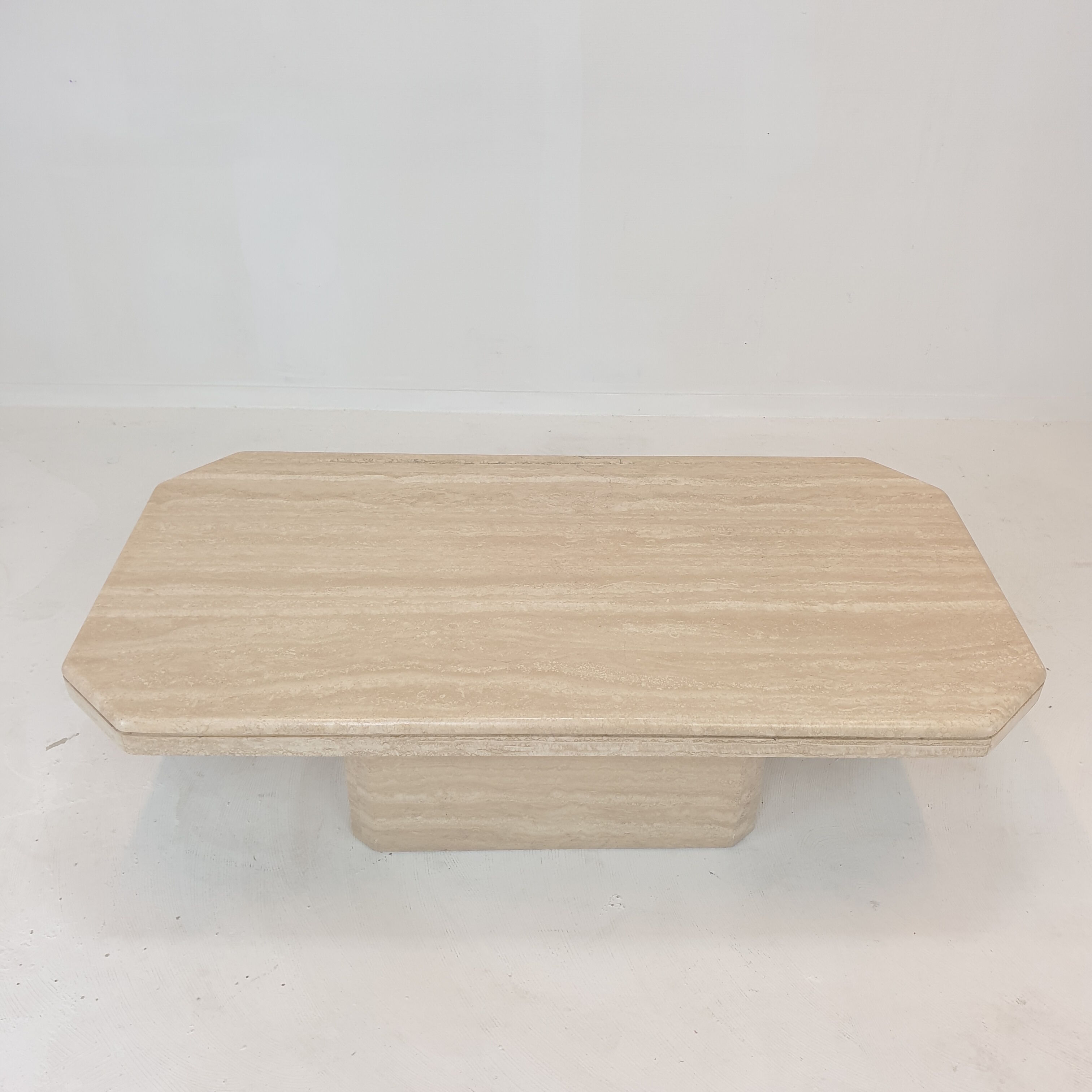 Italian travertine coffee table, 1980's