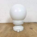 Vintage Porcelain Ceiling Light with Milk Glass , 1950s