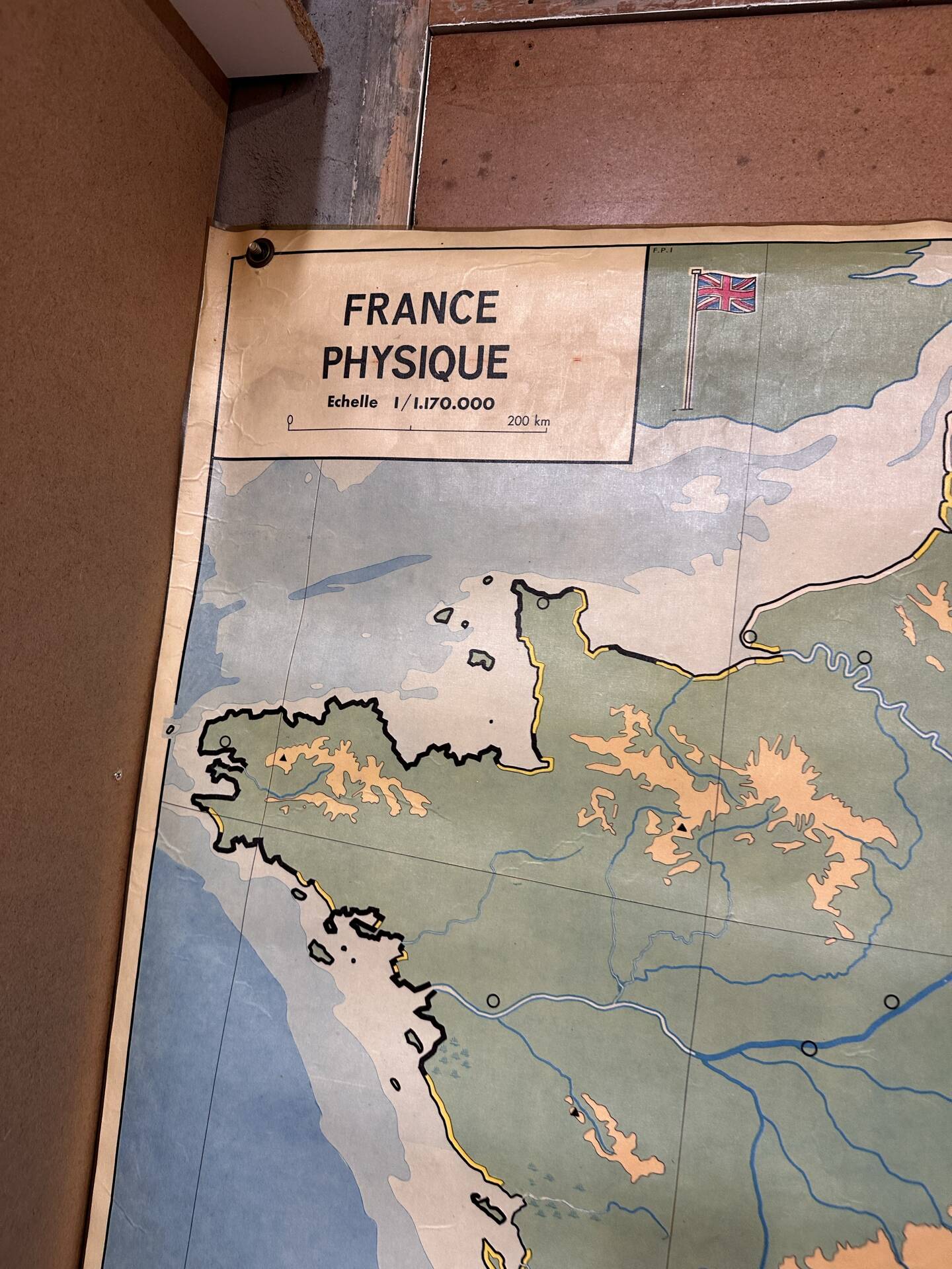 Grande carte d’école vintage