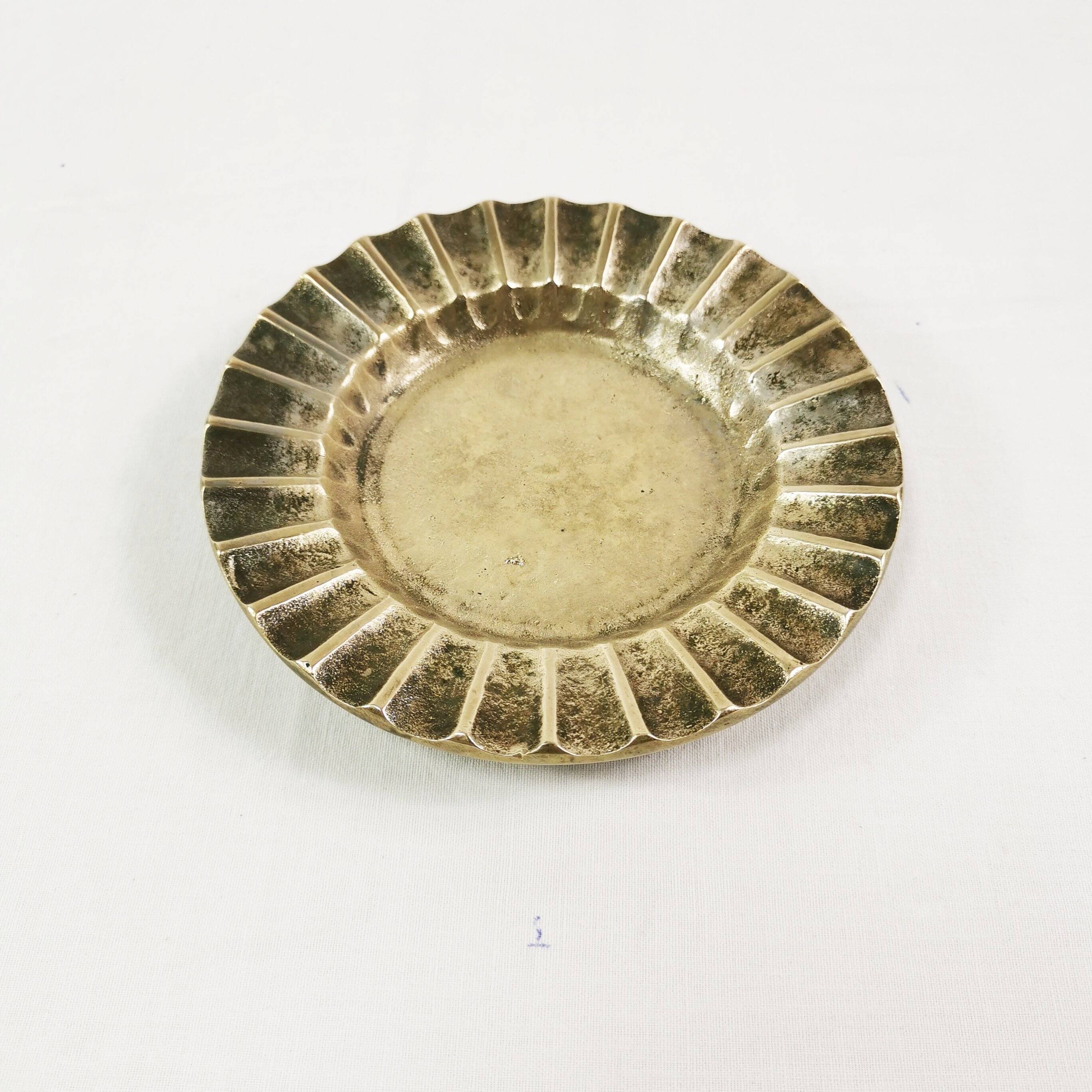 Art Deco brass ashtray, Denmark, 1950s.